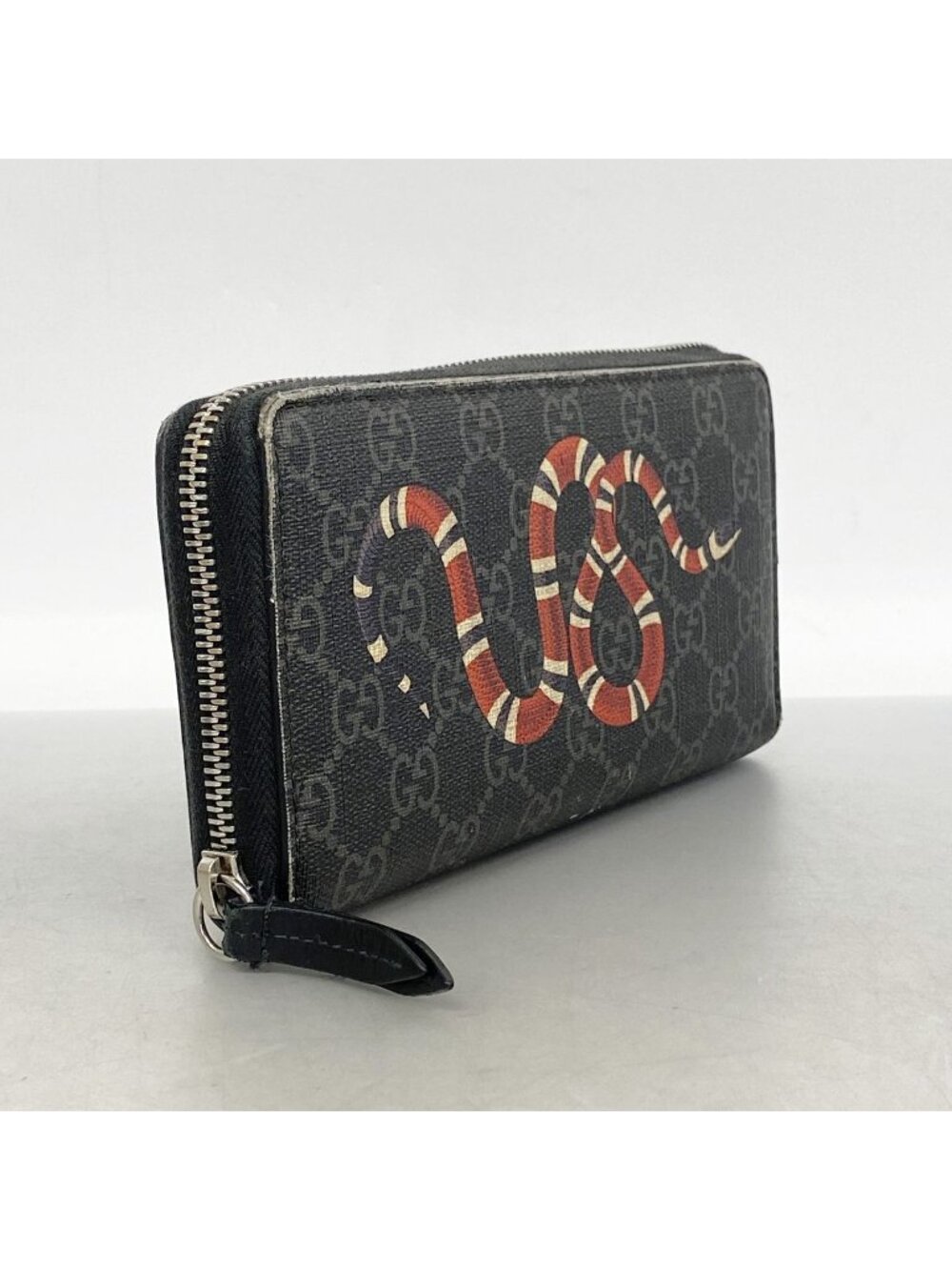 Gucci Wallet GG Supreme Black Silver - Picture 2 of 9